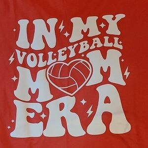 Red Volleyball Graphic T-Shirt "IN MY VOLLEYBALL MOM ERA"